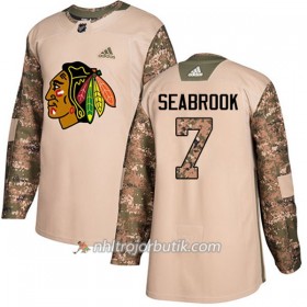 Män Ishockey Chicago Blackhawks Tröja Brent Seabrook 7 Adidas 2017-2018 Camo Veterans Day Practice Authentic